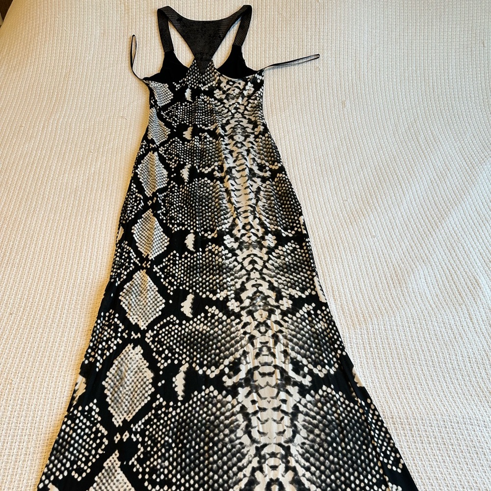 Black and white snake skin maxi dress